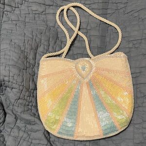 Handcrafted unique pastel sequined bag